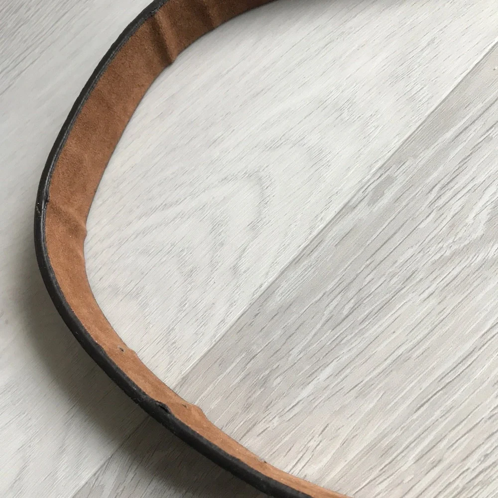 ELUFA BROWN LEATHER CASUAL BASIC BLANK BELT WOMENS SMALL